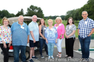 The 2021 Chamber Volunteers. Pictured from the Left: Phyllis Sherwin, Mike Van Buren, Rickey Busler, Jennifer Hammel, MHHP Executive Director Nancy Smith, ?, Kristen Dunn, Peter Shillingford (Chamber President)